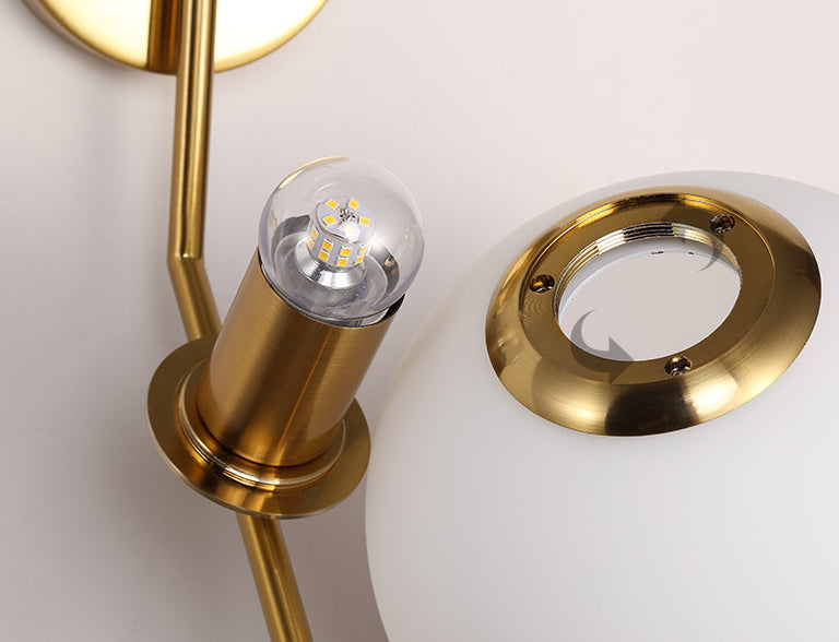 Nordic Postmodern Simple Art Glass Ball 1 Head Milk White Wall Lamp