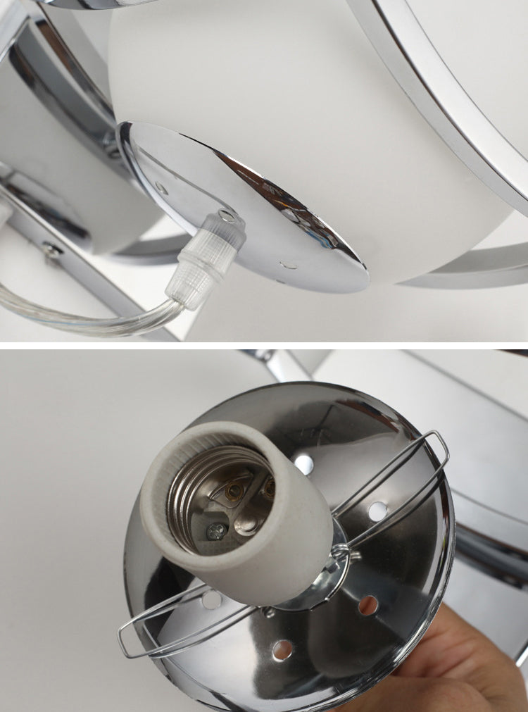 Modern Contracted Ball 1 Head Glass Material Milky White Wall Lamp