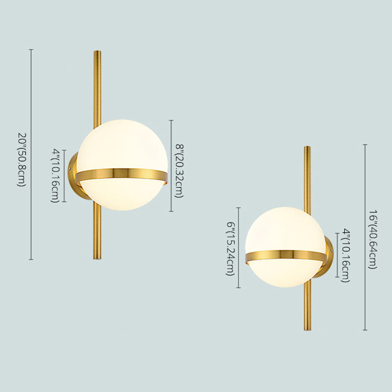 Noordse gecontracteerde postmodern sferisch 1 hoofd glasmateriaal witte wandlamp