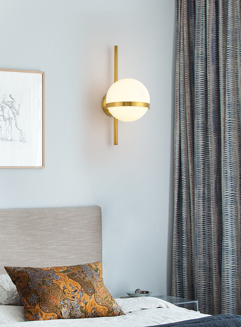 Noordse gecontracteerde postmodern sferisch 1 hoofd glasmateriaal witte wandlamp