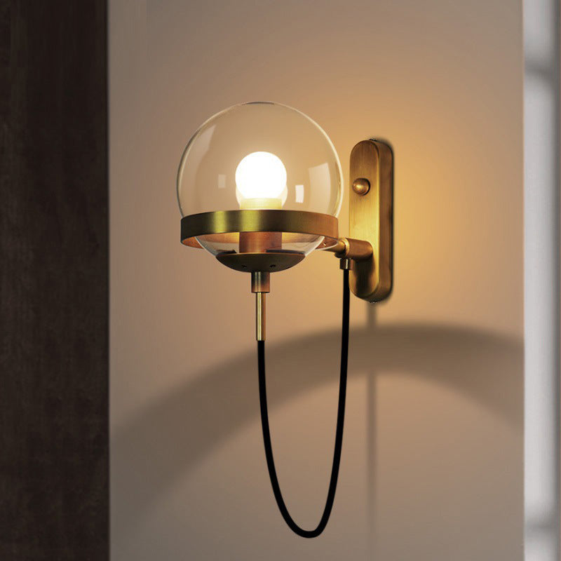Postmodern sferisch 1 kop glazen materiaal koperen kleur wandlamp