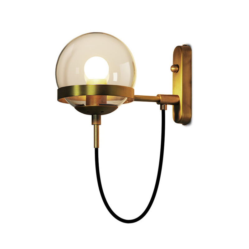 Postmodern sferisch 1 kop glazen materiaal koperen kleur wandlamp