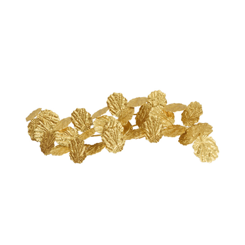 Zeitgenössische Blatt -Design Wandleuchtenleuchte 6 Lichter Aluminium Wandmontage Licht in Gold für Wohnzimmer