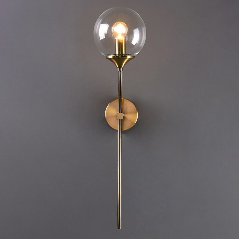 Lampe murale en laiton moderne sphérique simple sphérique 1 de tête