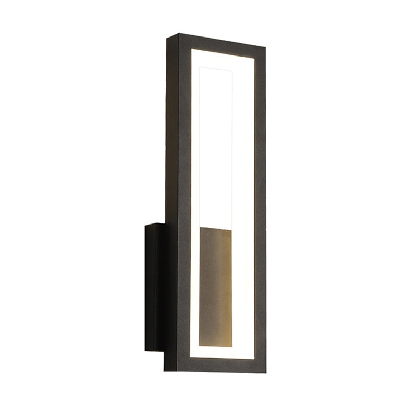 Lámpara de pared negra simple y moderna de vidrio rectangular simple