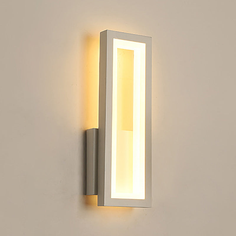 Lámpara de pared negra simple y moderna de vidrio rectangular simple