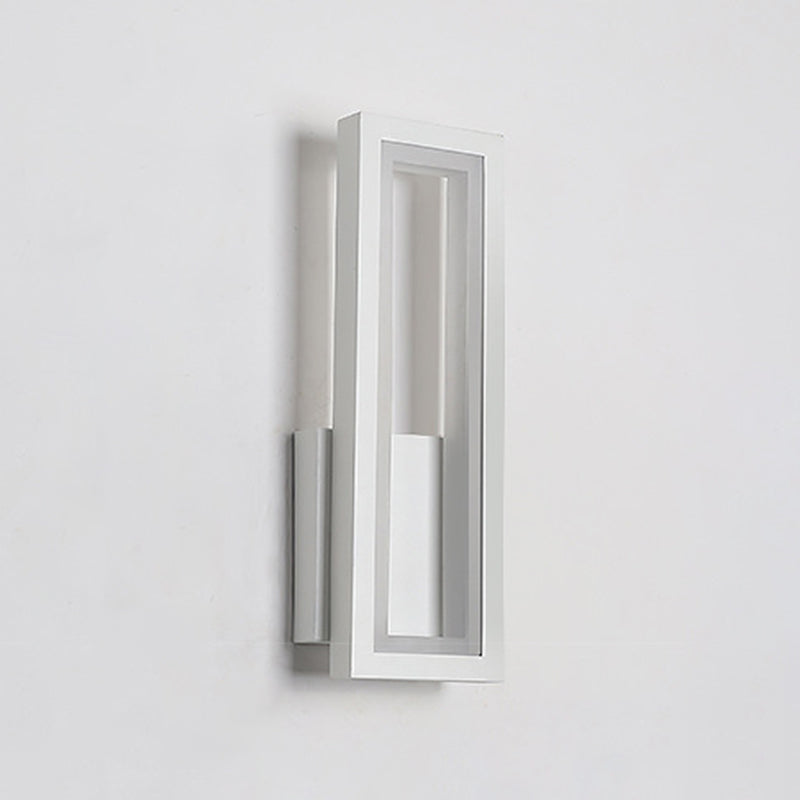 Lámpara de pared negra simple y moderna de vidrio rectangular simple