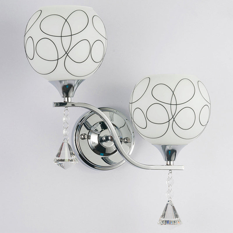 Noordse postmodern ronde 1 hoofd glazen materiaal led witte wandlamp