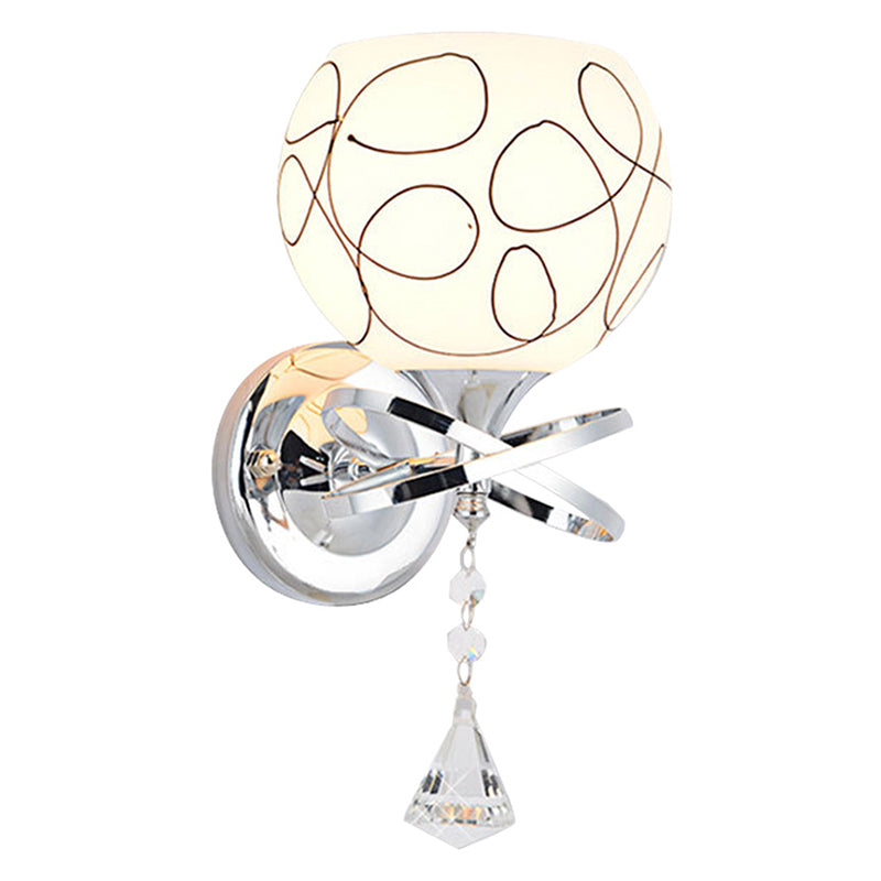 Noordse postmodern ronde 1 hoofd glazen materiaal led witte wandlamp