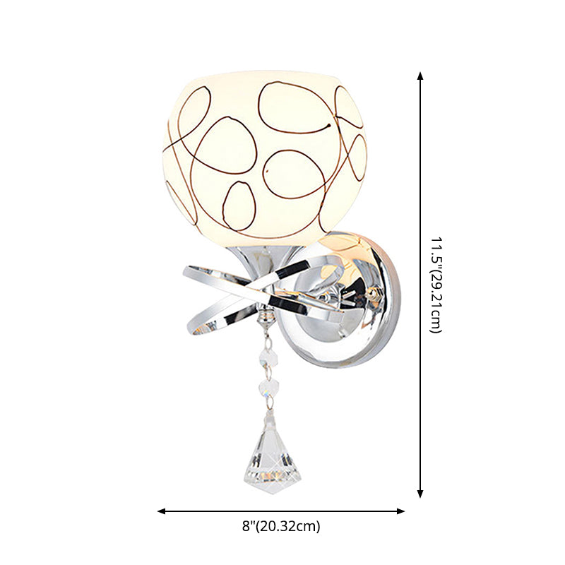 Noordse postmodern ronde 1 hoofd glazen materiaal led witte wandlamp