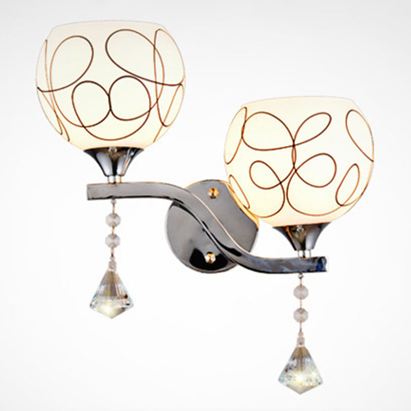 Noordse postmodern ronde 1 hoofd glazen materiaal led witte wandlamp