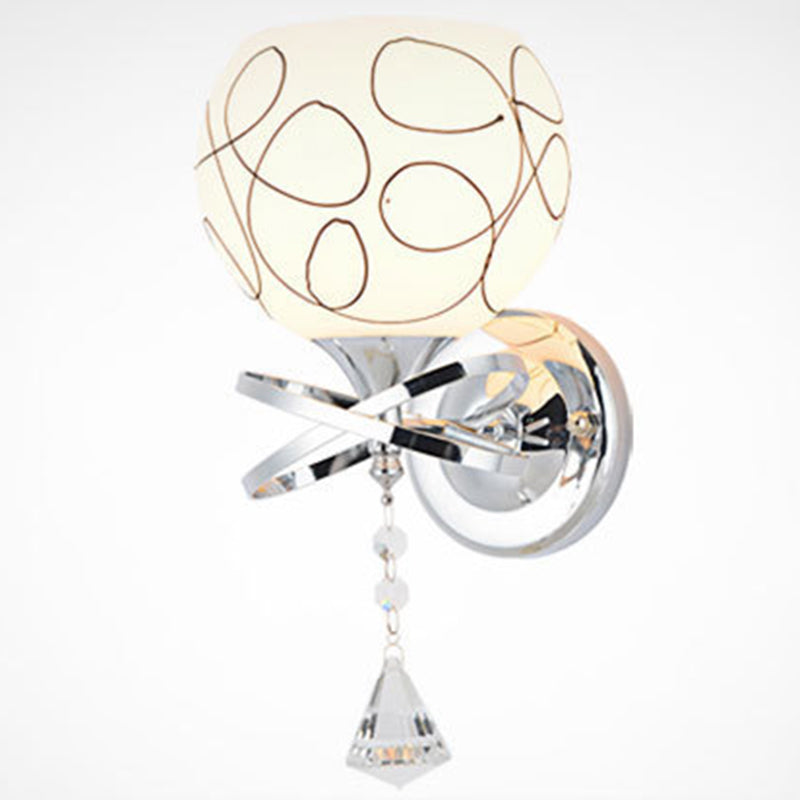 Noordse postmodern ronde 1 hoofd glazen materiaal led witte wandlamp