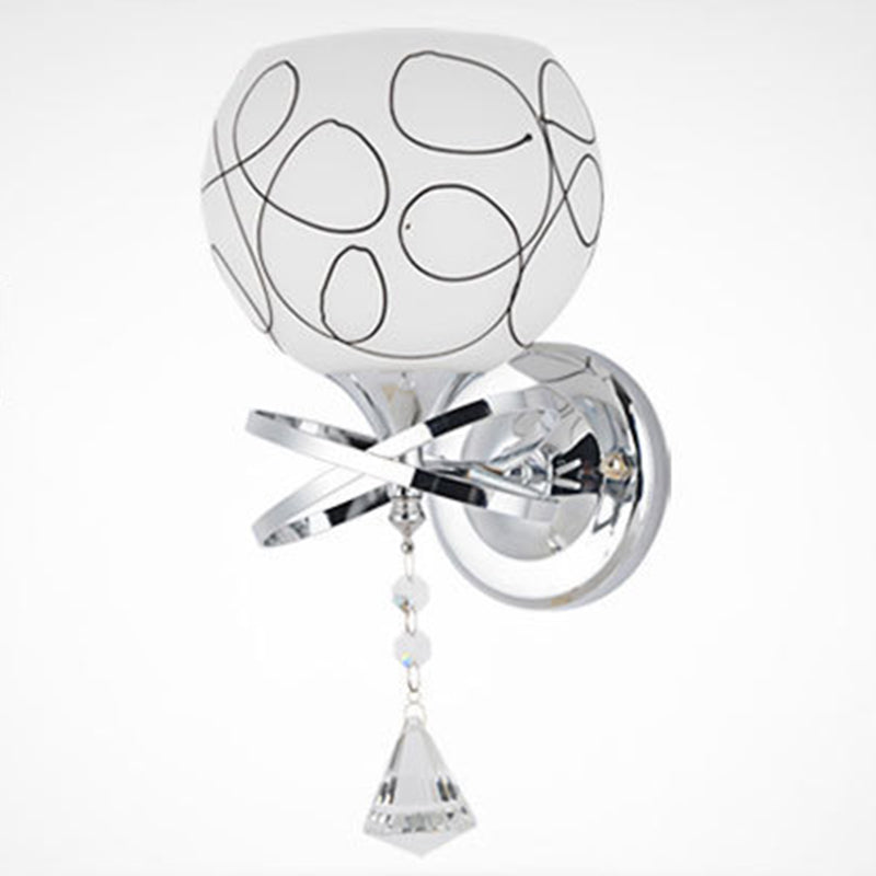 Noordse postmodern ronde 1 hoofd glazen materiaal led witte wandlamp