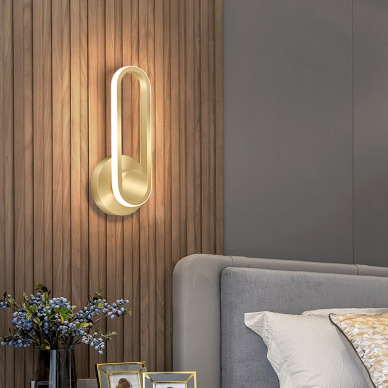 Nordic Modern Simple Rectangular Gold LED Personality Living Room Wall Lamp