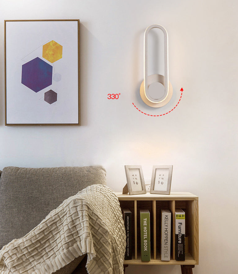 Nordic Modern Simple Rectangular Gold LED Personality Living Room Wall Lamp