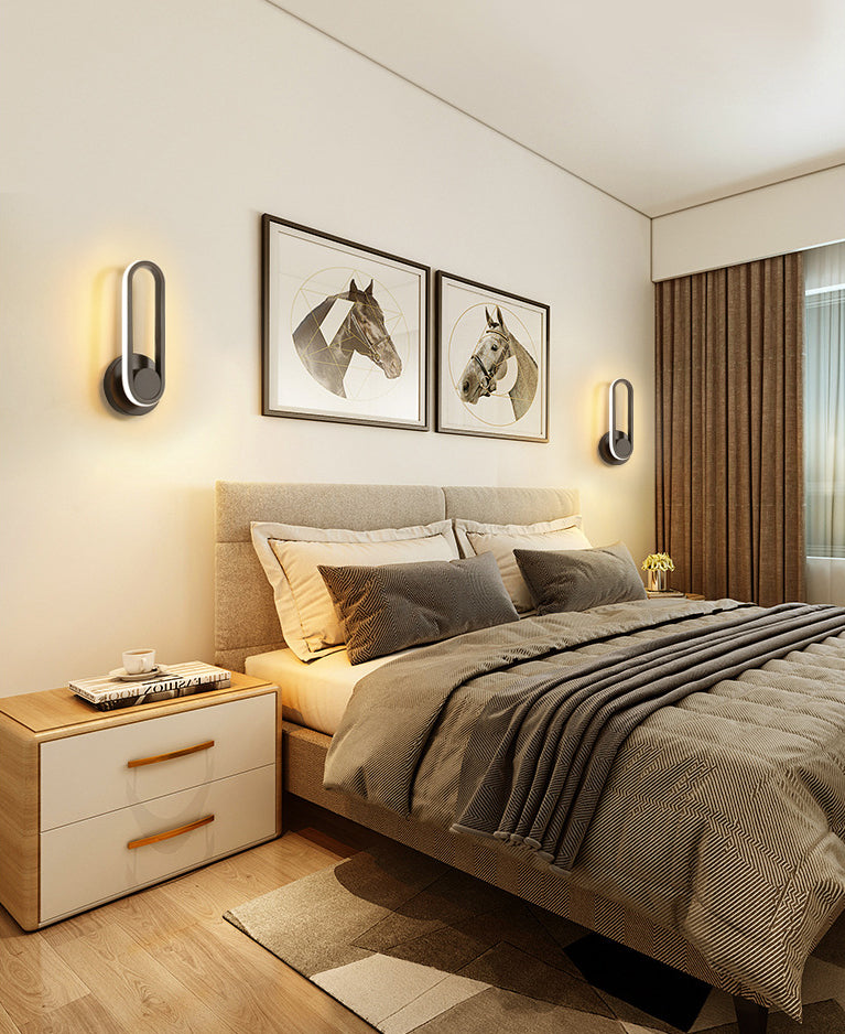 Nordic Modern Simple Rectangular Gold LED Personality Living Room Wall Lamp