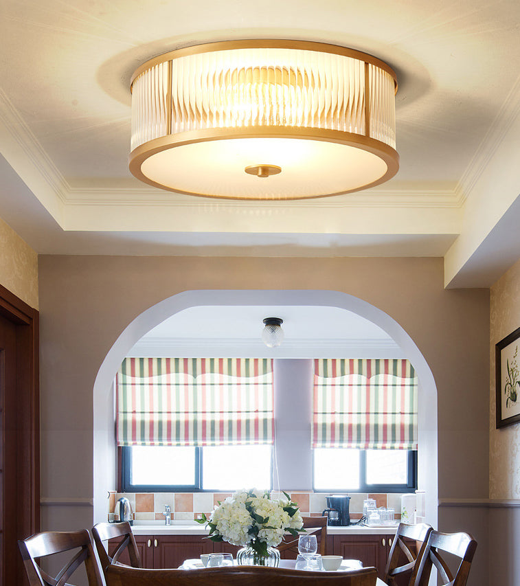 Drum Flush Mount Plafondlamp Armaturen Vintage Glas Plafondlamp Armatuur voor Woonkamer