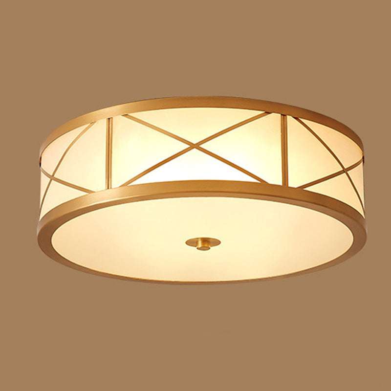 Drum Flush Mount Plafondlamp Armaturen Vintage Glas Plafondlamp Armatuur voor Woonkamer