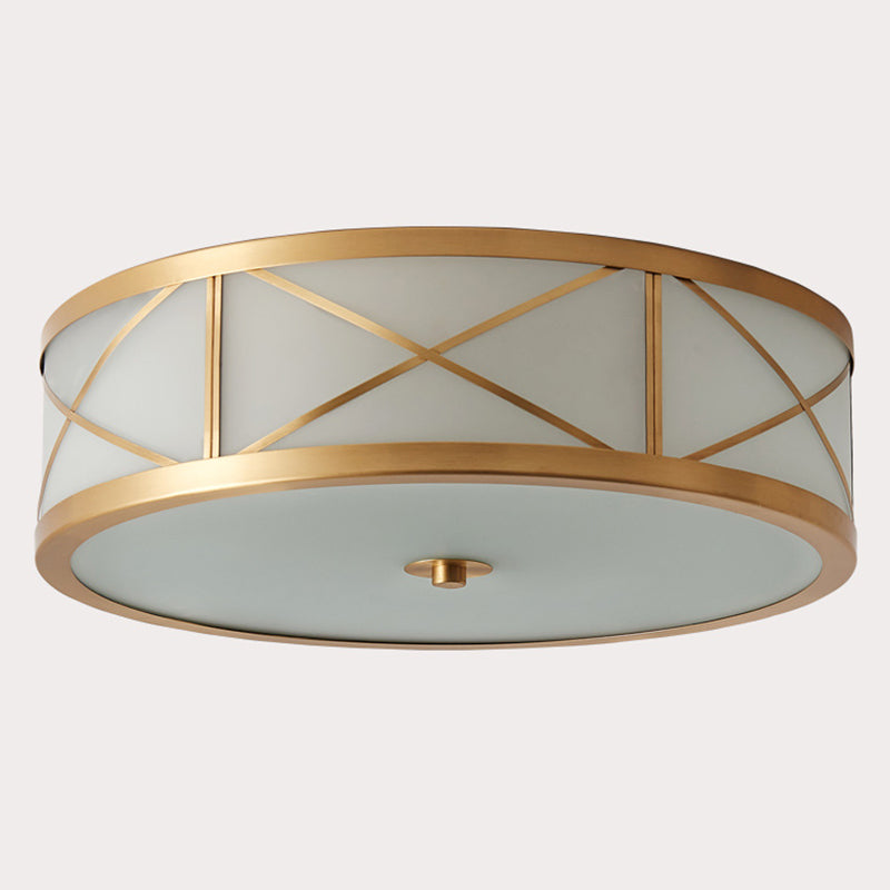 Drum Flush Mount Plafondlamp Armaturen Vintage Glas Plafondlamp Armatuur voor Woonkamer
