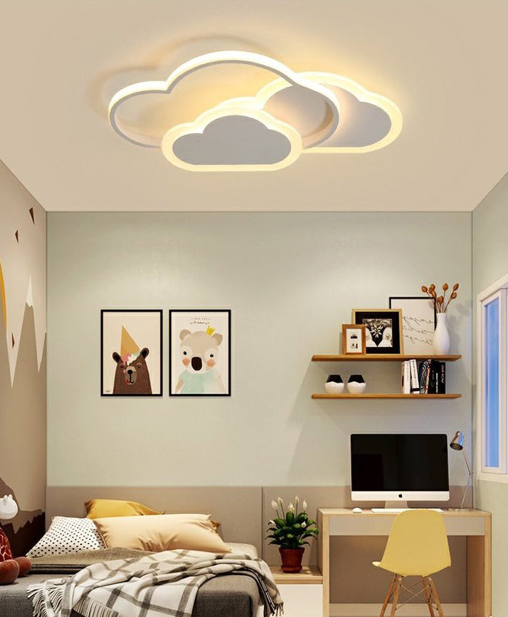 Cloud-shaped Flush Mount Light Fixture Modern Metal Flush Light