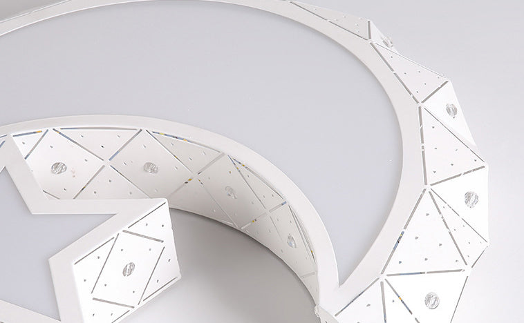 Nordic White Metal Flush Mount Light Fixture Cartoon Moon Flush Mount Spotlight for Kids Bedroom