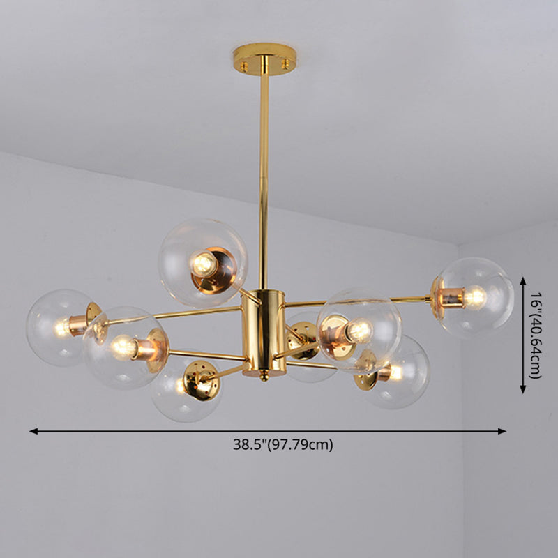 Sputnik lampadario lampada a sfera vetro soggiorno illuminazione a sospensione in oro