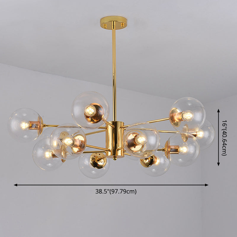 Sputnik lampadario lampada a sfera vetro soggiorno illuminazione a sospensione in oro