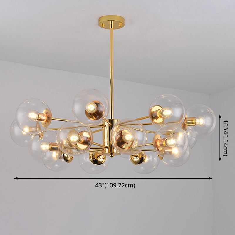 Sputnik lampadario lampada a sfera vetro soggiorno illuminazione a sospensione in oro