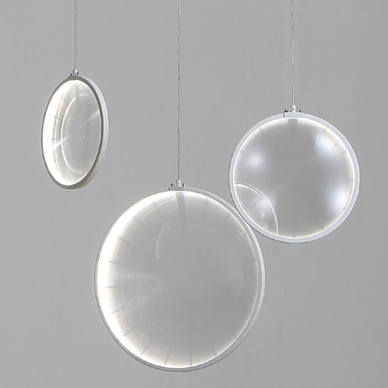 Lampadella in vetro trasparente semplicità illuminata bianca a 3 luci per le scale