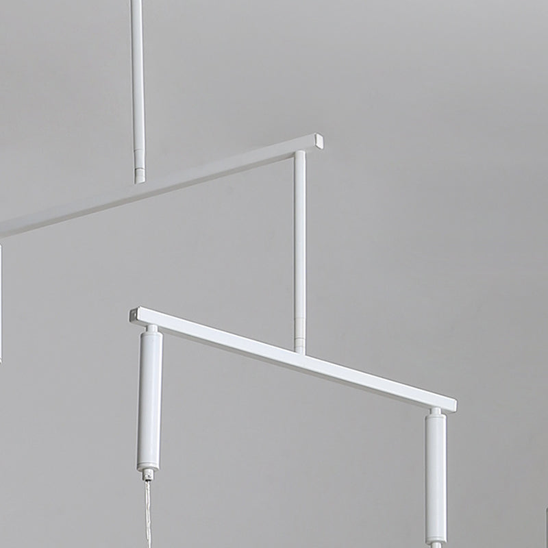 Klares Glaslinsenkronleuchter-Einfachheit 3-Licht weiß hängende Beleuchtung für Treppe