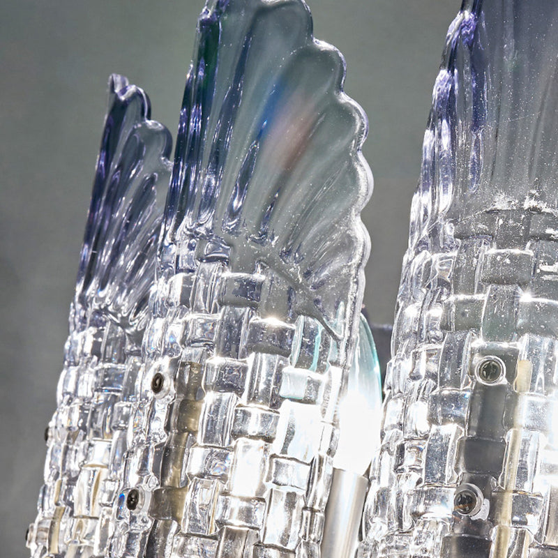 Peacock kroonluchter verlichting moderne gradiënt paarsachtig blauw glas woonkamer hangend licht