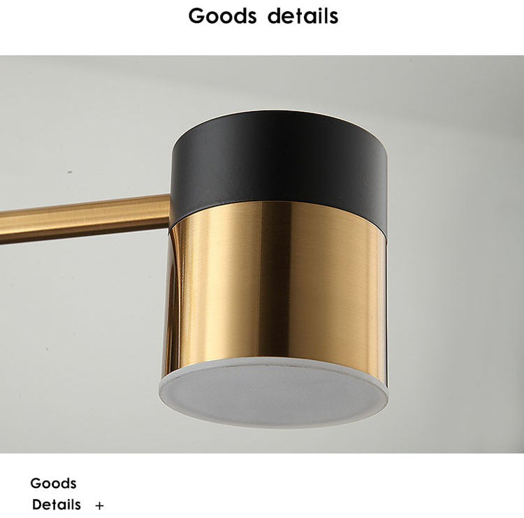 Modern Metal Radial Hanging Chandelier Light Drum Shade LED Suspension Light in Black for Living Room