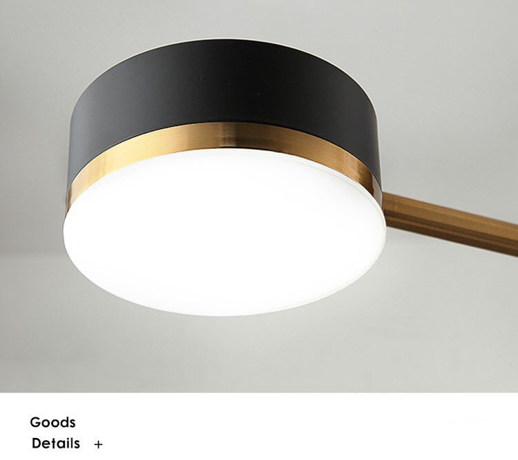 Moderno lampadario a sospensione radiale in metallo Luce a tamburo Sospensione LED Sospensione in nero per soggiorno