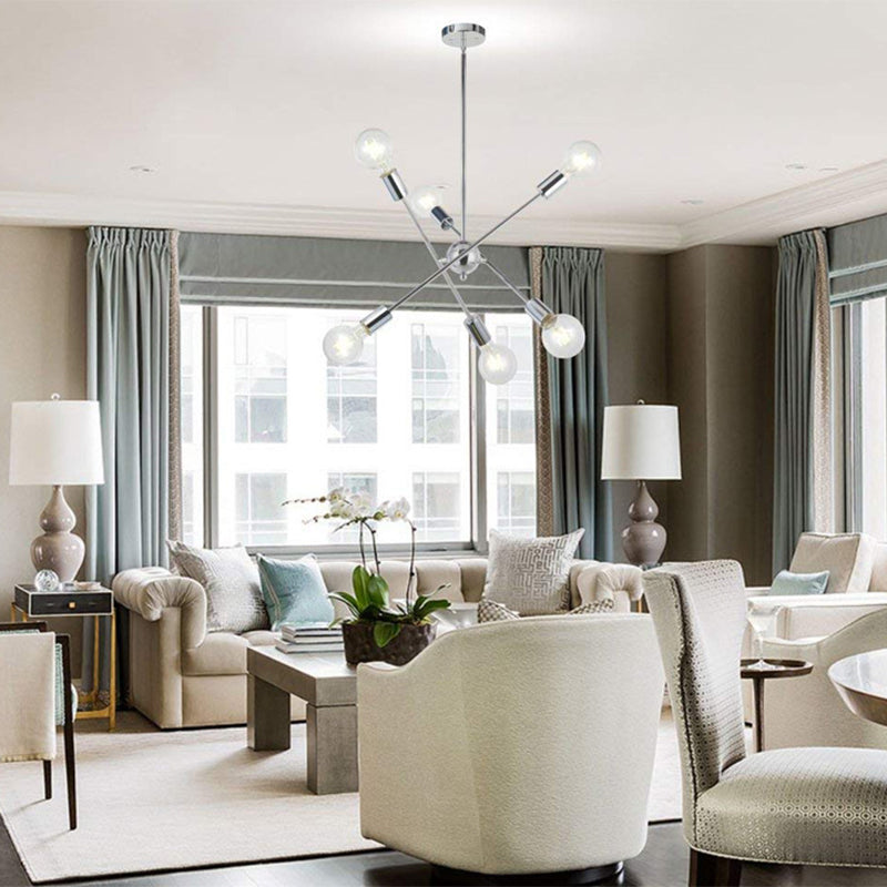 Batons Lighting de lámpara de araña molecular bombilla expuesta colgante colgante para sala de estar