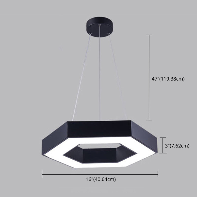 Office Flur LED Anhänger moderner Stil hängendes Licht mit sechseckiger Acrylschatten