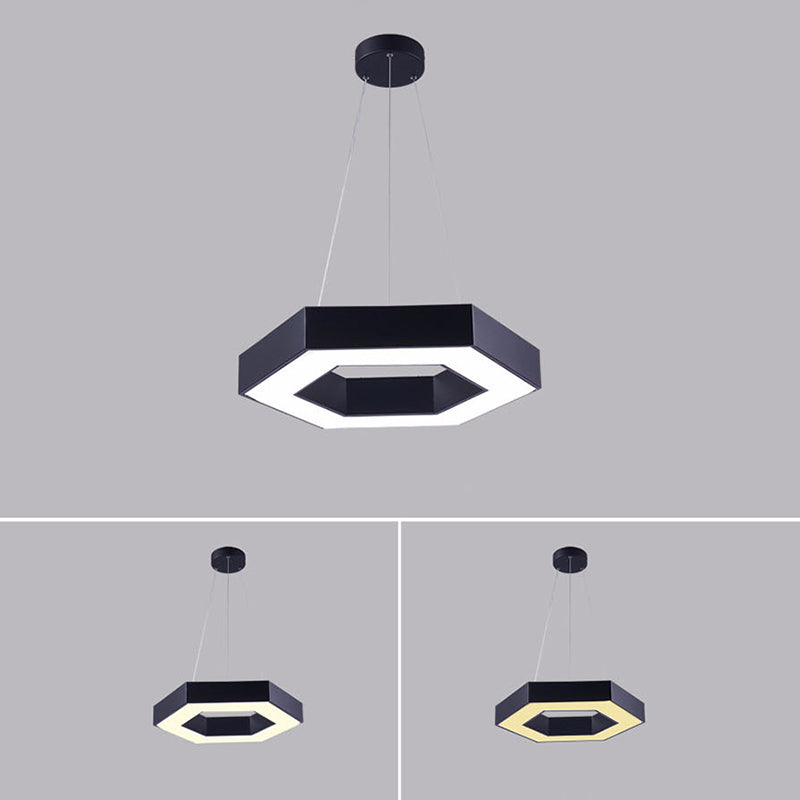 Office Flur LED Anhänger moderner Stil hängendes Licht mit sechseckiger Acrylschatten