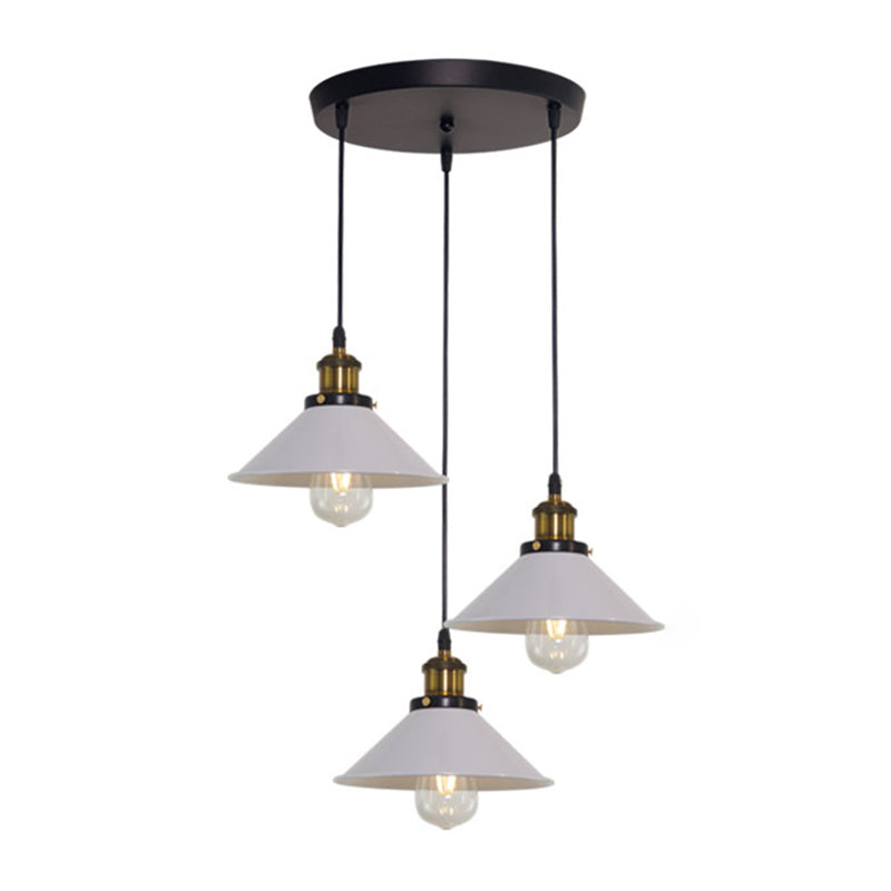 Accesorio de iluminación colgante cónico industrial luz de suspensión de metal para comedor