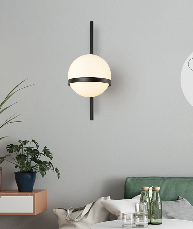 Noordse gecontracteerde postmodern sferisch 1 hoofd glasmateriaal witte wandlamp