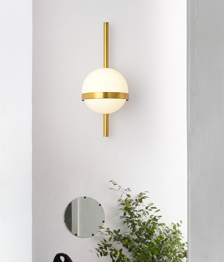 Noordse gecontracteerde postmodern sferisch 1 hoofd glasmateriaal witte wandlamp