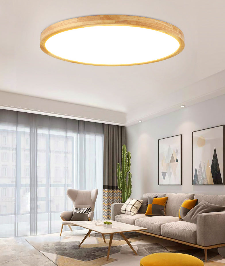 Circular Flush Mount Light Fixture Modern Wood Flush Mount