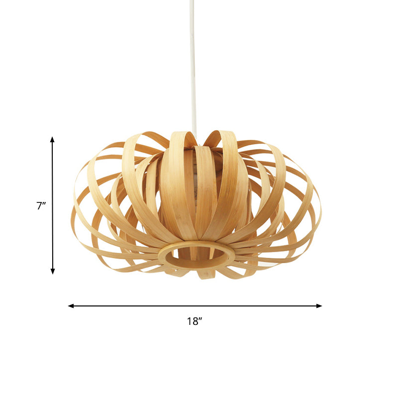 Lámpara de madera de 1 luces de lámpara de madera de lámpara nórdica con cable ajustable, 18 "/21.5" /24.5 "W