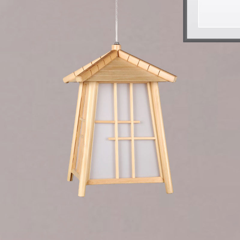 Holzhaus Anhänger Beleuchtung Traditioneller Bambus 1 Glühbirne Hanging Lamp Kit für Wohnzimmer