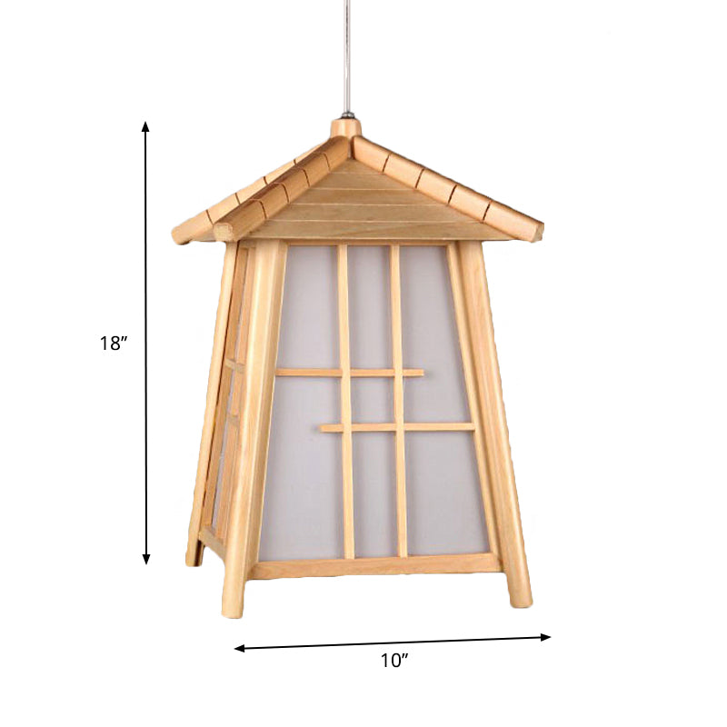 Holzhaus Anhänger Beleuchtung Traditioneller Bambus 1 Glühbirne Hanging Lamp Kit für Wohnzimmer