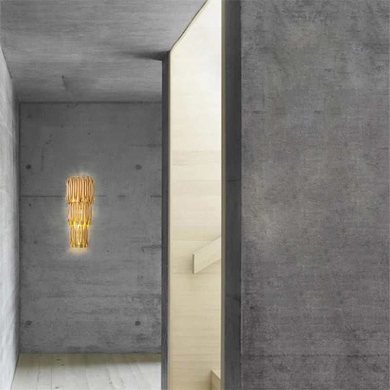 Abgestufte Aluminiumleuchte -Leuchte -Leuchte traditioneller Stil 4/6 Lichter Korridorwandhalterung Licht in Gold