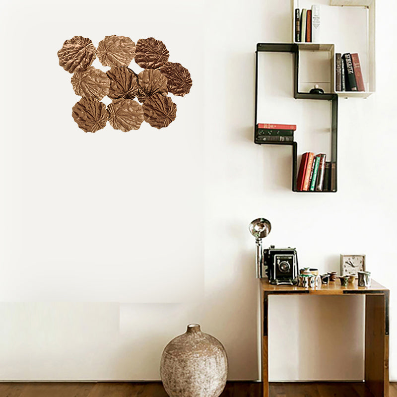 Blattform Flur -Leuchte Leuchte moderne stilvolle Aluminium 4 Lampen dunkle Kaffee/goldene Wandhalterung Licht, 16 "/17" W.