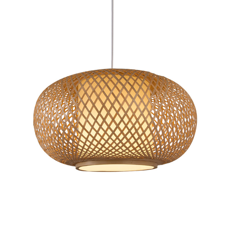 Lintería de iluminación colgante Tradición de bambú 1 bulbo 16 "/19.5" kit de lámpara colgante de madera de ancho
