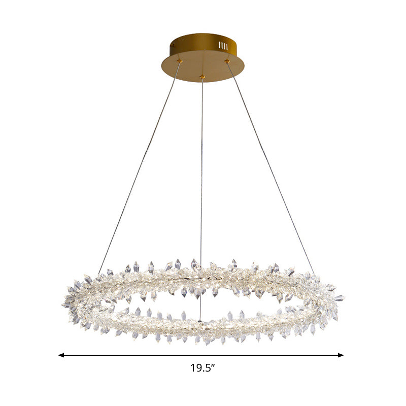 Lampada a lampada circolare in ottone Lampada modernista LED Crystal Crystal Assicatore Luce per soggiorno