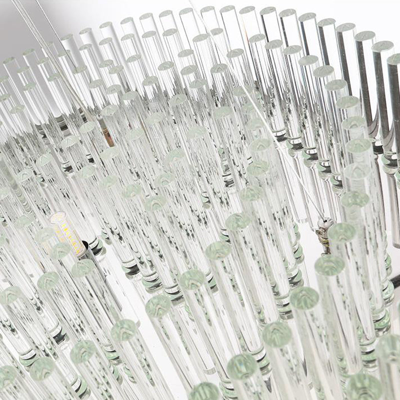 13 Köpfe Zylindrische Decke Kraut Kristallkristallanhänger Light Kit im Chrom für Wohnzimmer