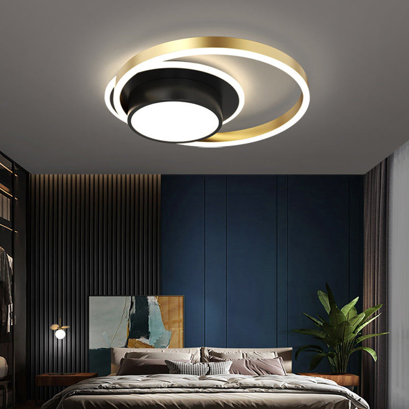 Acrylic Contemporary Style LED Ceiling Light Minimalism Aluminum Nordic Style Flush Mount Lighting Fixture in Gold