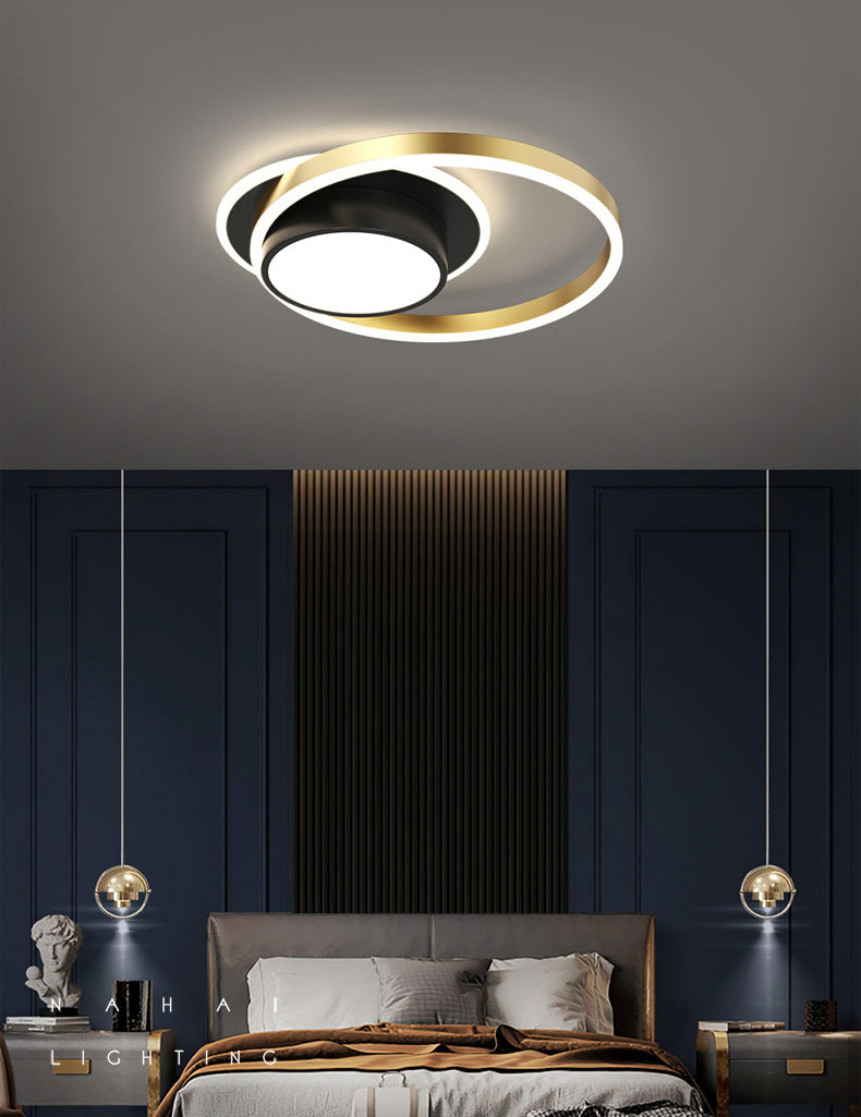 Acrylic Contemporary Style LED Ceiling Light Minimalism Aluminum Nordic Style Flush Mount Lighting Fixture in Gold